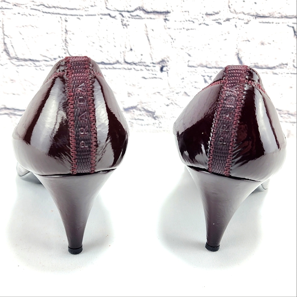 PRADA – Kitten heel approx. 2.75, burgundy, size 7.5 - Picture 7 of 11